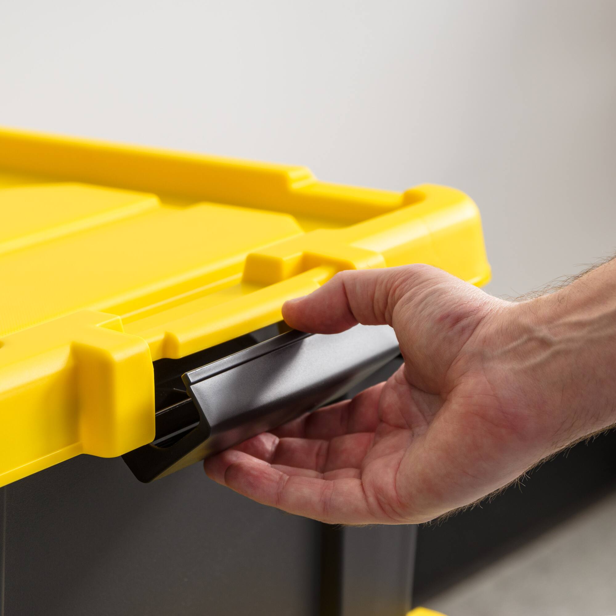IRIS® 47qt. Black Store-It-All Utility Totes with Yellow Buckle Lids, 3ct.